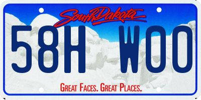 SD license plate 58HW00
