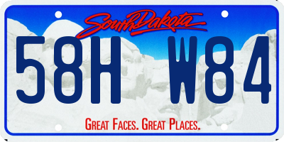 SD license plate 58HW84