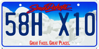 SD license plate 58HX10