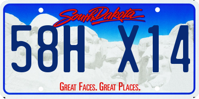 SD license plate 58HX14