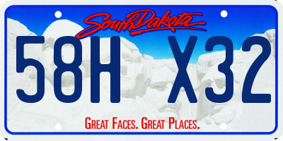 SD license plate 58HX32