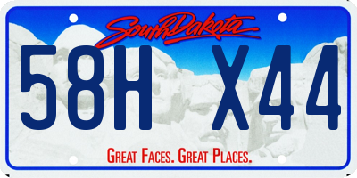 SD license plate 58HX44
