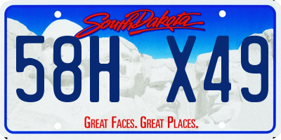 SD license plate 58HX49