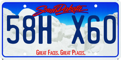 SD license plate 58HX60