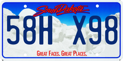 SD license plate 58HX98