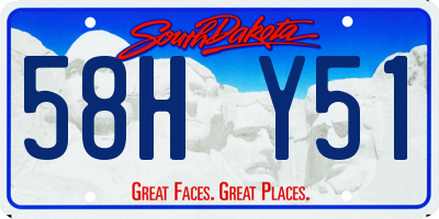 SD license plate 58HY51