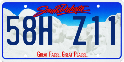 SD license plate 58HZ11