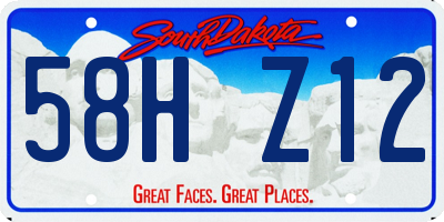 SD license plate 58HZ12