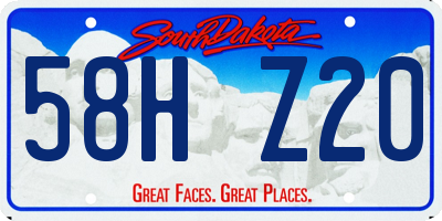SD license plate 58HZ20