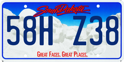 SD license plate 58HZ38