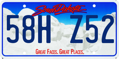 SD license plate 58HZ52