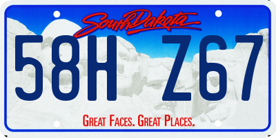 SD license plate 58HZ67