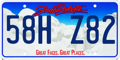 SD license plate 58HZ82