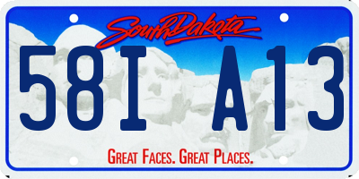 SD license plate 58IA13