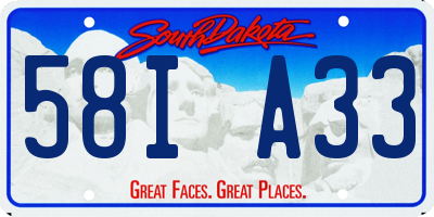 SD license plate 58IA33