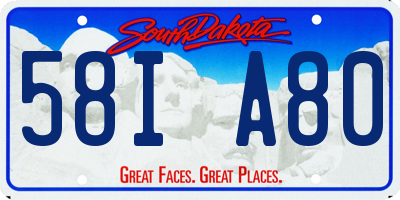 SD license plate 58IA80