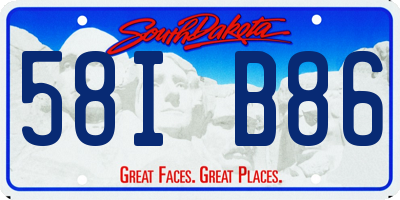 SD license plate 58IB86