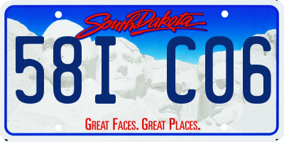 SD license plate 58IC06