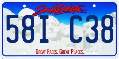 SD license plate 58IC38