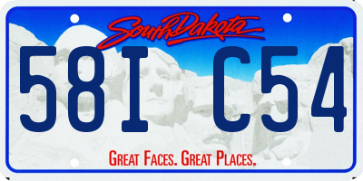 SD license plate 58IC54