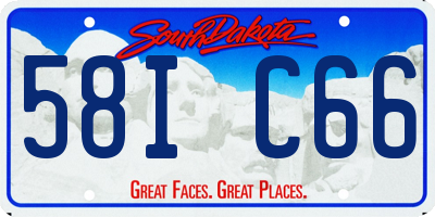 SD license plate 58IC66
