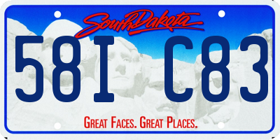 SD license plate 58IC83