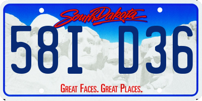 SD license plate 58ID36