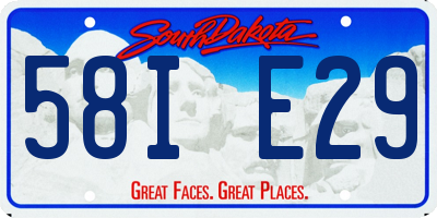 SD license plate 58IE29