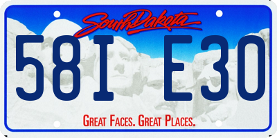 SD license plate 58IE30