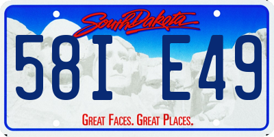 SD license plate 58IE49