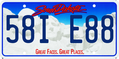 SD license plate 58IE88
