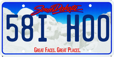 SD license plate 58IH00