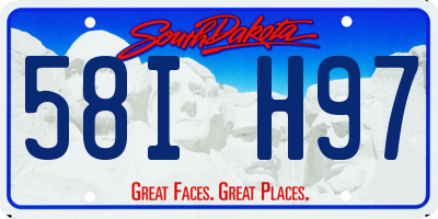 SD license plate 58IH97