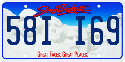 SD license plate 58II69