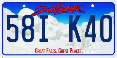 SD license plate 58IK40