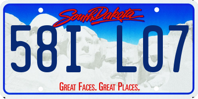 SD license plate 58IL07