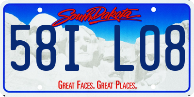 SD license plate 58IL08