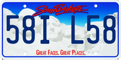 SD license plate 58IL58