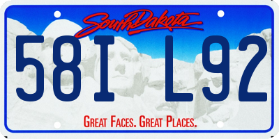 SD license plate 58IL92