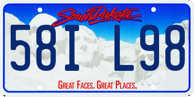 SD license plate 58IL98