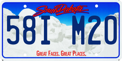 SD license plate 58IM20