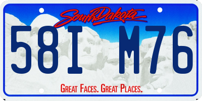 SD license plate 58IM76