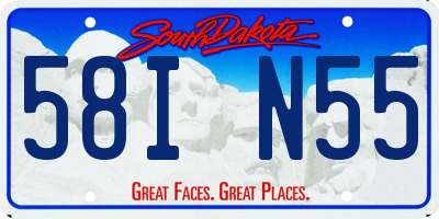 SD license plate 58IN55