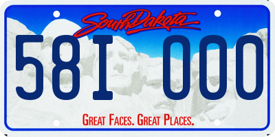 SD license plate 58IO00