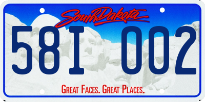 SD license plate 58IO02