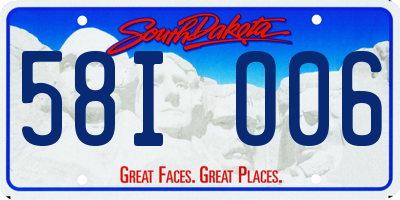 SD license plate 58IO06