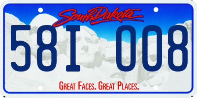 SD license plate 58IO08
