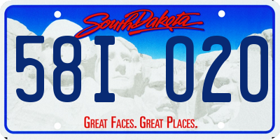 SD license plate 58IO20