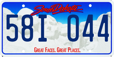 SD license plate 58IO44