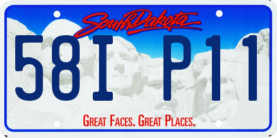 SD license plate 58IP11